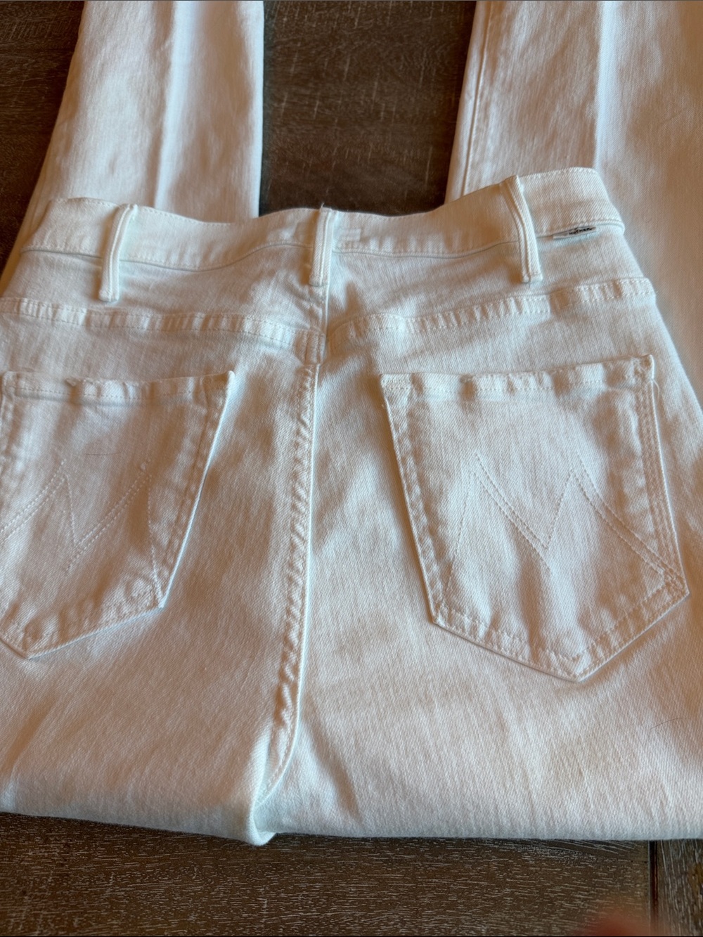 MOTHER The Hustler Ankle Fray Jeans in off white, size 28 - Picture 5 of 6